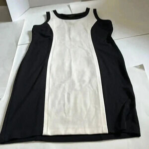 IMAN global chic sleeveless dress black and cream 1X brand new